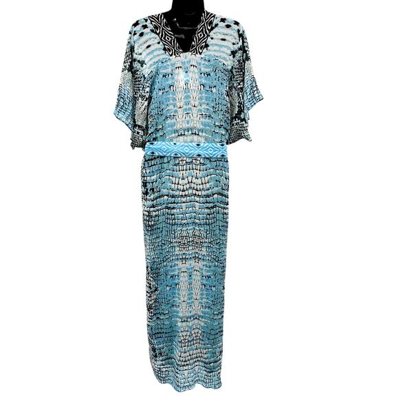 Hale bob Blue Multi Maxi Dress Kaftan - Picture 3 of 5